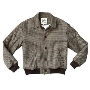 ALEX MILL HOUNDSTOOTH BOMBER JACKET SIZE MEDIUM